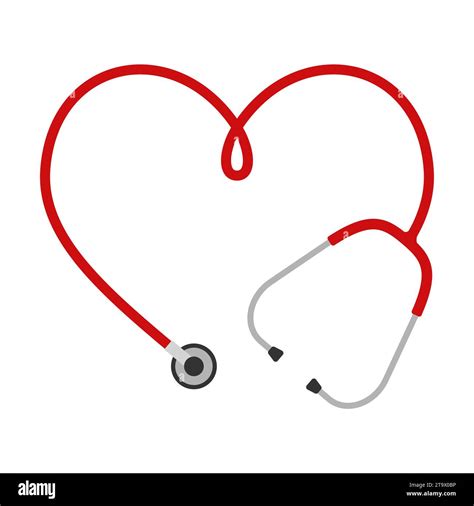 Medical Stethoscope Heart Shaped Isolated On White Background Tools