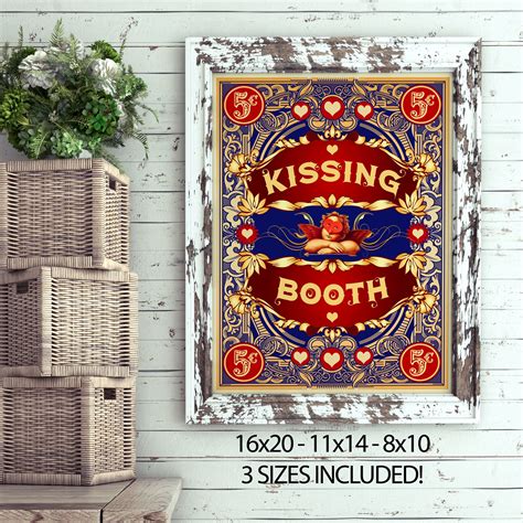 Kissing Booth Sign Instant Download Printable Poster Photo Etsy