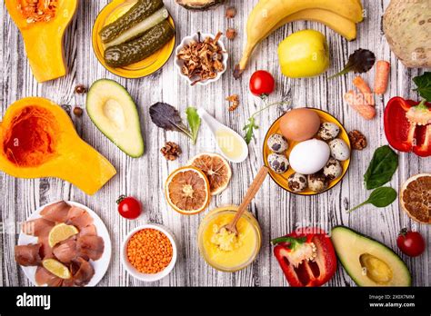 healthy balanced meal preparation  fresh vegetables  protein