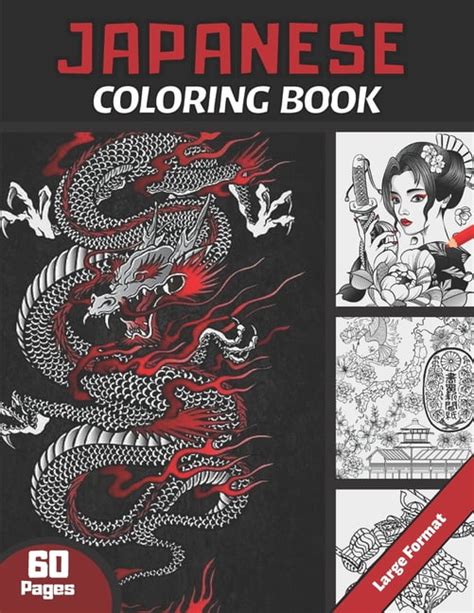 Japanese Coloring Book For Adults And Teens And Japan Lovers 60 Pages