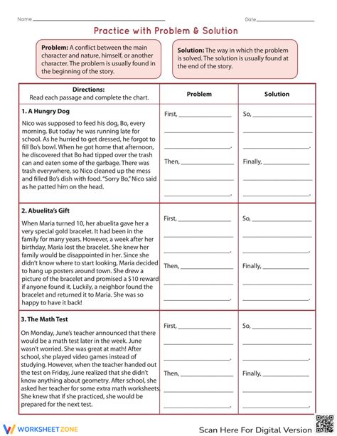 Practice With Problem And Solution Worksheet