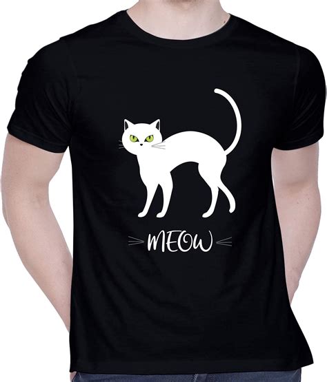 Buy Creativit Graphic Printed T Shirt For Unisex Meow Cat Tshirt