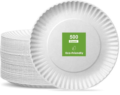 Pack Paper Plates Inch Uncoated Paper Plate Eco Friendly Everyday