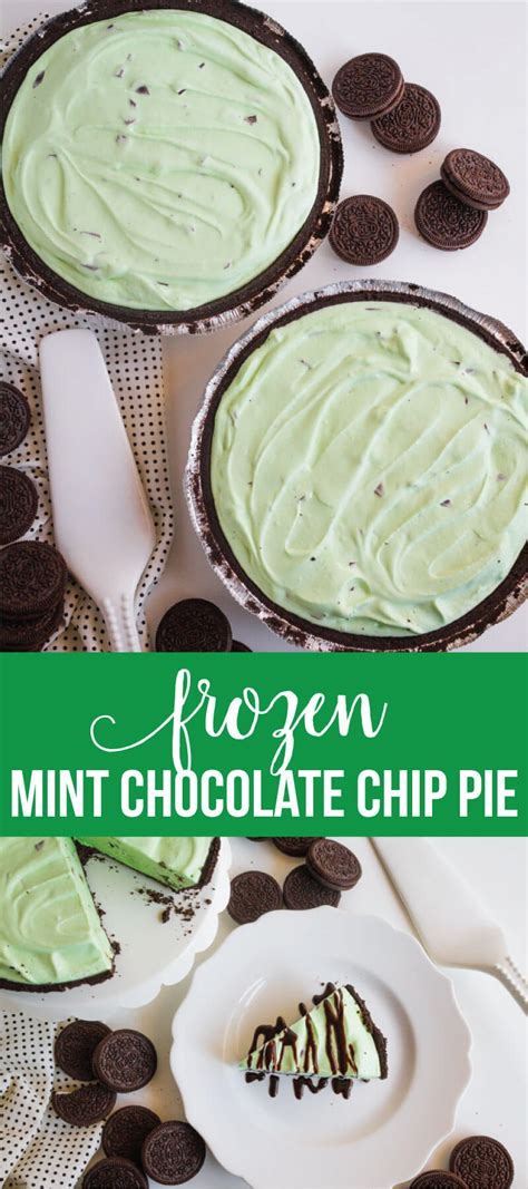 Frozen Mint Chocolate Chip Ice Cream Pie