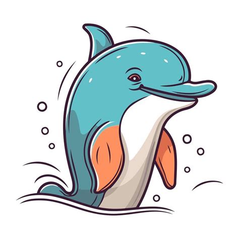 Premium Vector Cartoon Dolphin Vector Illustration Of A Cute Cartoon