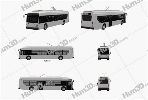 New Flyer Xcelsior Electric Bus 2016 Blueprint Template - 3DModels.org