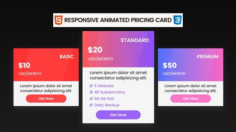 Animated Pricing Card Using Html And Css Devrasen Design Complete