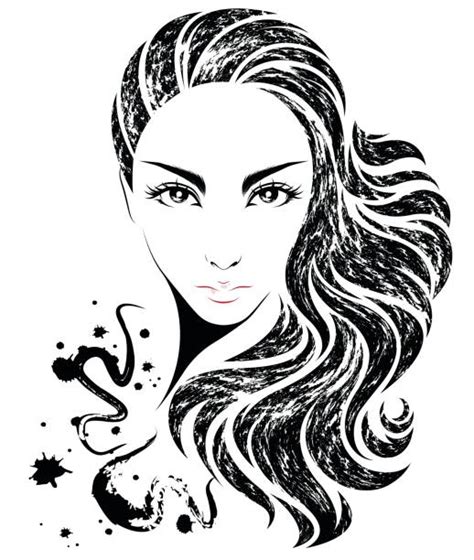 Girls With Long Black Hair Illustrations Royalty Free Vector Graphics