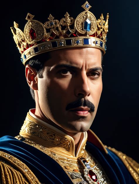 Premium Free ai Images | portrait of freddie mercury wearing the queens crown royal mantle vivid ...