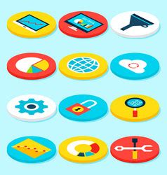 Isometric Cyber Security Infographics With Icons Vector Image