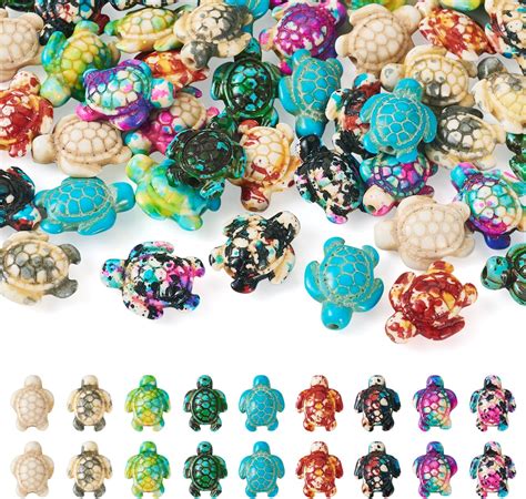 Amazon SUNNYCLUE 1 Box 70Pcs 7 Colors Turtle Beads Bulk Sea Turtle