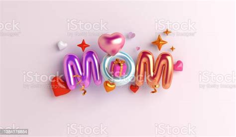 Happy Mothers Day Decoration Background With T Box Balloon Mom Text