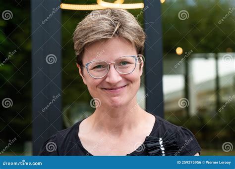 Portrait Of A Short Haired White Yo Woman Stock Photo Image Of