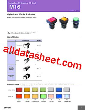 M16 Datasheet PDF Omron Electronics LLC