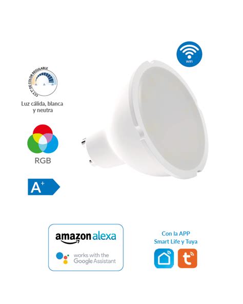 Lámpara Dicroica Smart Led Wifi GU10 5W RGB DIC 090 Atmoss