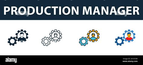 Production Manager Icon Set Premium Symbol In Different Styles From