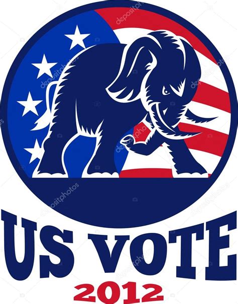 Republican Elephant Mascot USA Flag — Stock Vector © patrimonio #12482899