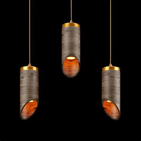 Wood Cylinder Hanging Light 3d Cgtrader