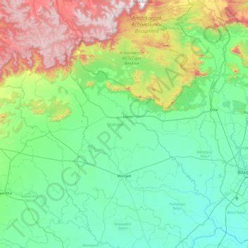 Mungeli topographic map, elevation, terrain