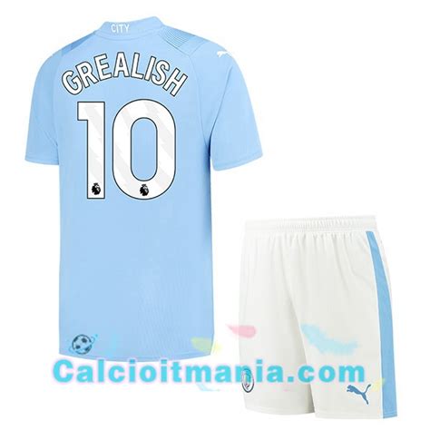 Maglia Calcio Manchester City Jack Grealish 10 Bambino Prima Blu 2023