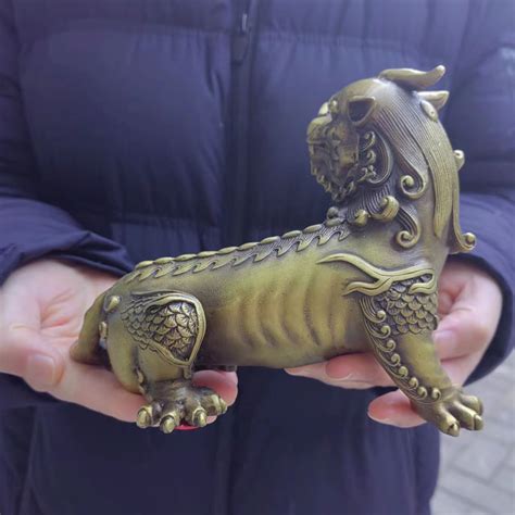 Wealth Pixiu Statue Feng Shui Decor Kirin Pi Xiu Copper Kylin Bronze