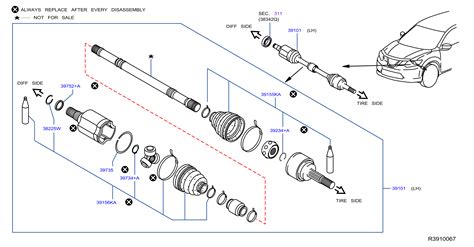 Nissan Altima Dust Boot Kit Repair Inner Engine Drive Wheel C