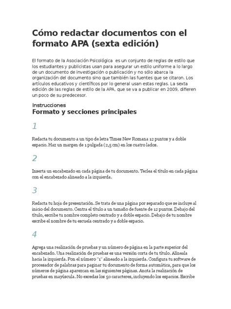 Cómo Redactar Documentos Con El Formato Apa Informática Y Tecnología