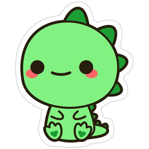 Kawaii Dinosaur Stickers By Peppermintpopuk Redbubble