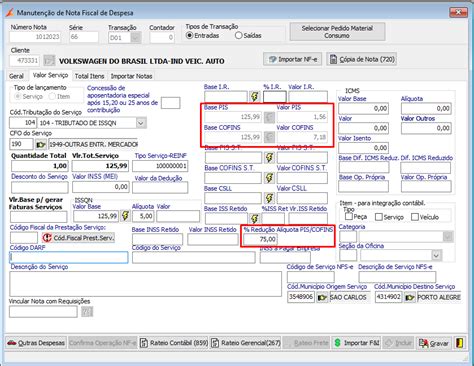 Redução Da Alíquota De Piscofins Na Entrada De Nota De Despesa Automotivo Linx Share