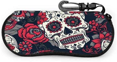 Dedesty Day Of The Dead Colorful Sugar Skull Sunglass Case Women Estuche Para Anteojoss For