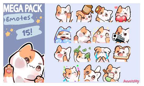 Twitch Emote Cute NEKO Mega Pack Emotes 30 Emotes Ready Etsy