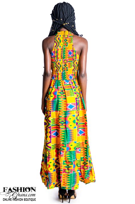 Fashionghana African Print Halter Neck Maxi Dress Accra Fashion Week