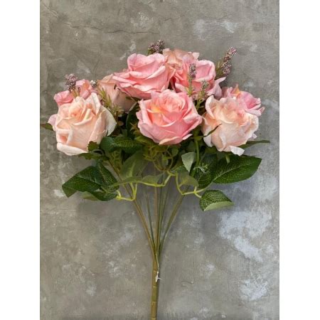 Buquê de Rosas Rosa Claro e Salmão de 45cm Flórida Decorações