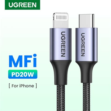 UGREEN Mfi USB C To Lightning 20W PD Fast Charging Cord For IPhone 14