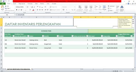 Contoh Format Daftar Inventaris Barang Kantor Pendidikan Siswa