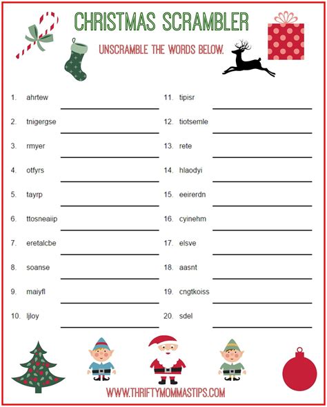 Christmas Song Scramble Free Printable - Free Printable