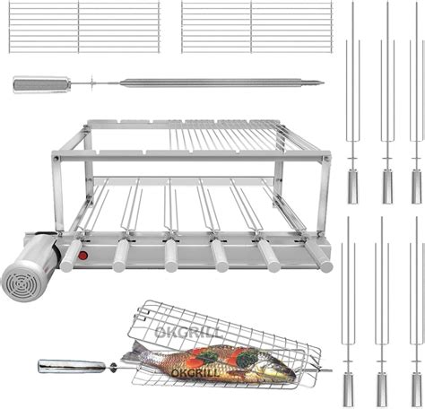 Gira Grill Churrasqueira Inox Espetos Girat Rios Grelhas