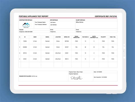 5 Appliance Pat Report Form For Servicem8