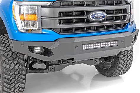 Rough Country High Clearance Front Bumper | LED Lights & Skid Plate ...