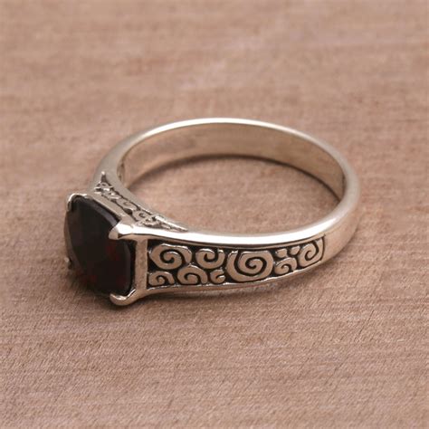 UNICEF Market Garnet And Sterling Silver Cocktail Ring From Bali