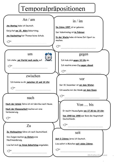 Temporalpräpositionen Präpositionen Temporale präpositionen Grammatik