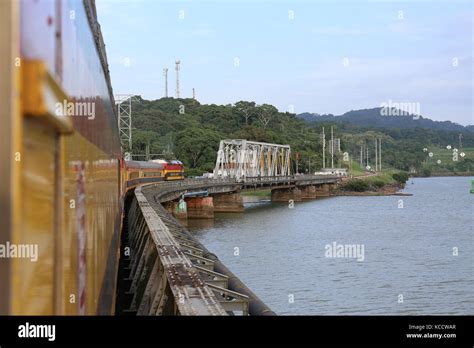 Panama Canal Railway, Train cross a bridge, Panama canal May 2015 Stock ...