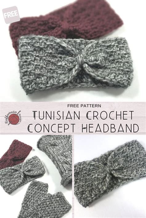 Tunisian Crochet Concept Headband • Free Pattern By Raffamusadesigns