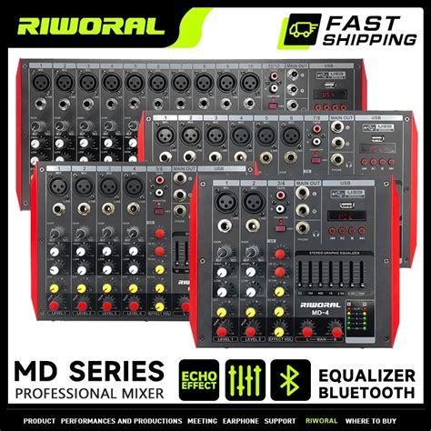 Riworal Md Channel Audio Mixer Dj Usb Bluetooth Mixer Sound