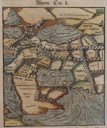 MUNSTERS MAP OF EARELY ARABIA 1570 Michael Jennings Antique Maps And