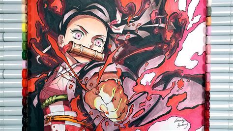 Drawing Nezuko Demon Slayer Kimetsu No Yaiba With Copic Marker鬼滅の刃