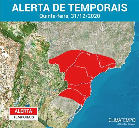 Alerta Para Temporais No Centro Sul Do Brasil Nos Pr Ximos Dias