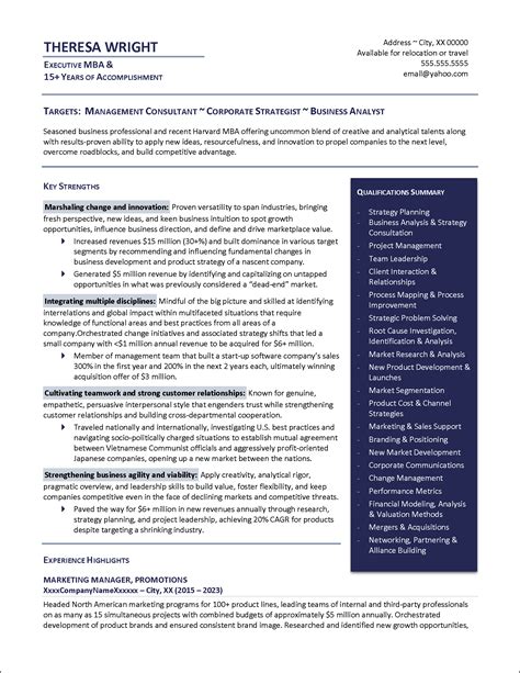 Technology Management Strategy Consulting Resume Examples