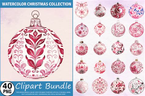 Watercolor Christmas Bauble Clipart Bund Graphic By Regulrcrative