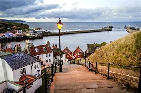 Whitby Harbour As Seen from the Famous 199 Steps Leading To Whitby Abby ...